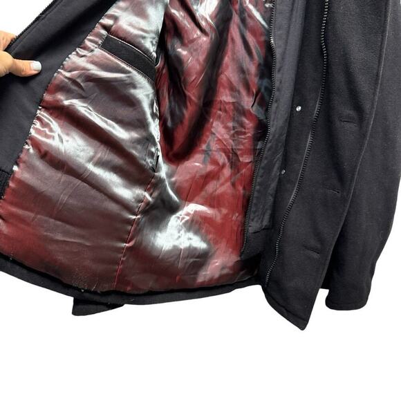 Guess Wool Blend Coat Jacket Black Men’s Size Medium - Picture 7 of 10